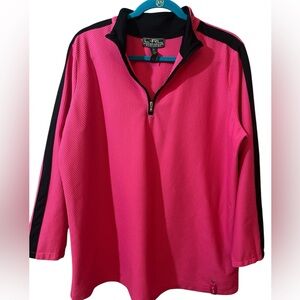 Ralph Lauren Pink and Black Activewear Top. Size 2x